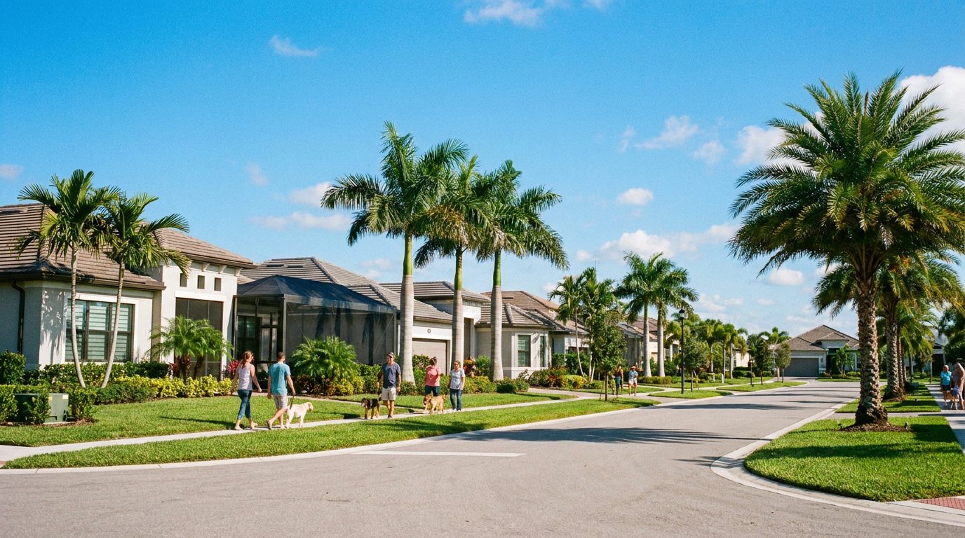 Central Florida homes for sale with palm trees and suburban neighborhood view 2026 housing market