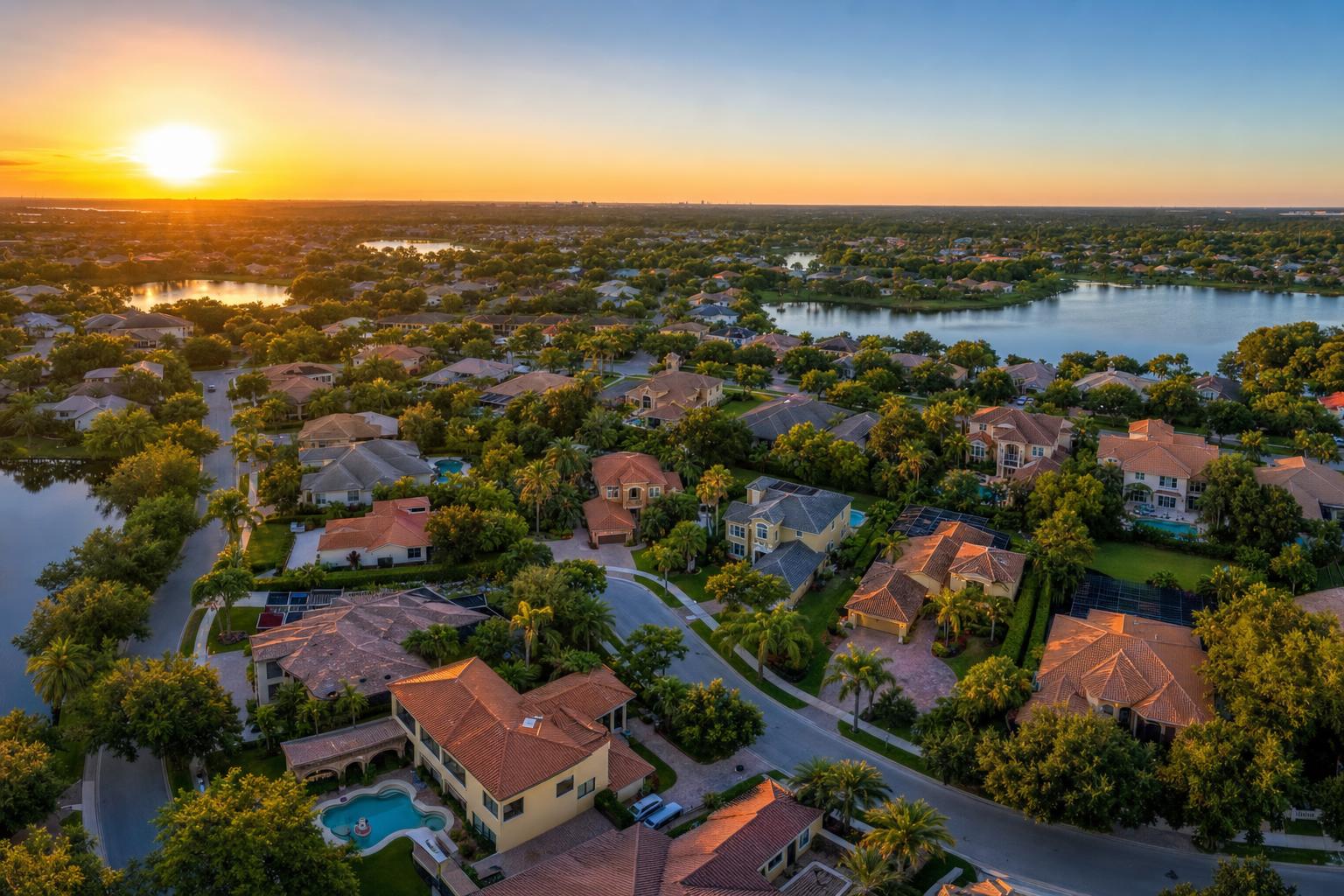 Aerial view of a Central Florida neighborhood ranked among the best places to live in 2026